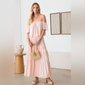 NWT-Sheer Off Shoulder Top & Maxi Skirt Set